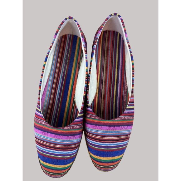 Beacon Women's Striped Multicolor Woven Step In Flats Sz 10N - Picture 3 of 15